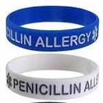 Penicillin Allergy Color Filled Wristbands