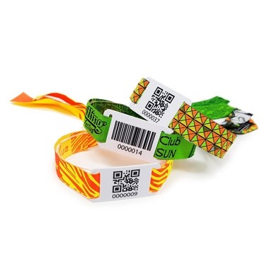 Barcoded Fabric wristbands  example 2