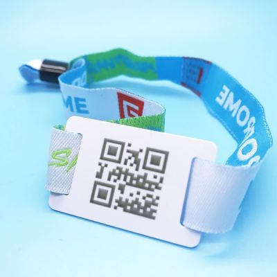 Barcoded Fabric wristbands  example 1