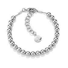 Bead rhodium plated bracelet example 1