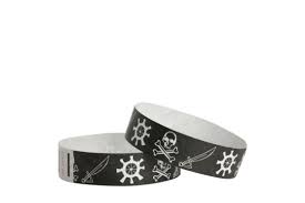 Tyvek black print wristbands example 3