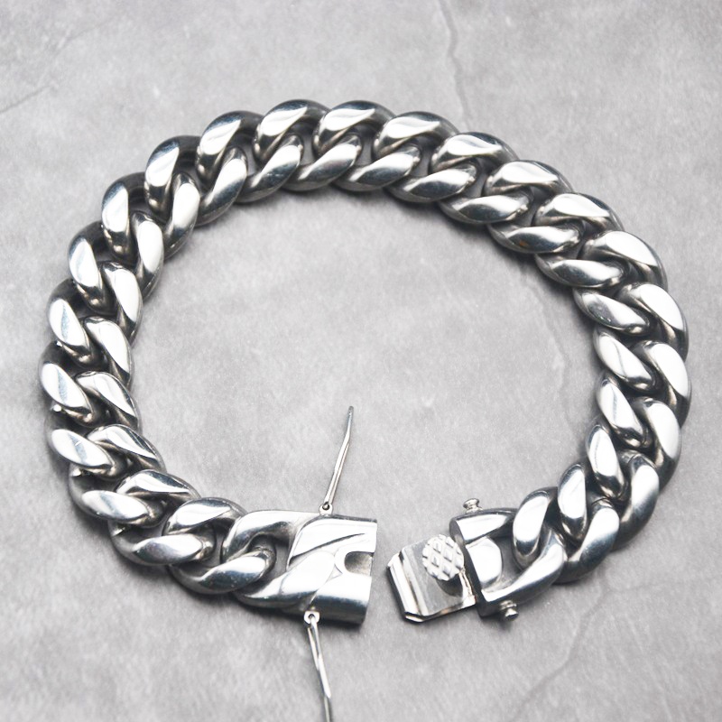 Double cuban steel bracelets example 1