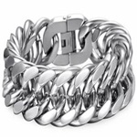 Double cuban steel bracelets