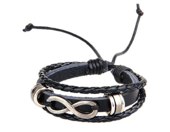 Layered leather bracelet example 1