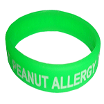 Peanut Allergy Color Filled Wristbands example 1