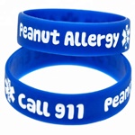 Peanut Allergy Color Filled Wristbands