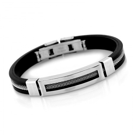 Silicone stainless steel bracelet example 1