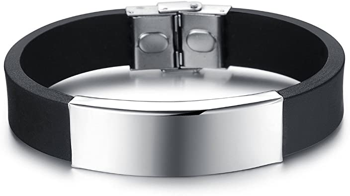 Silicone stainless steel bracelet example 3