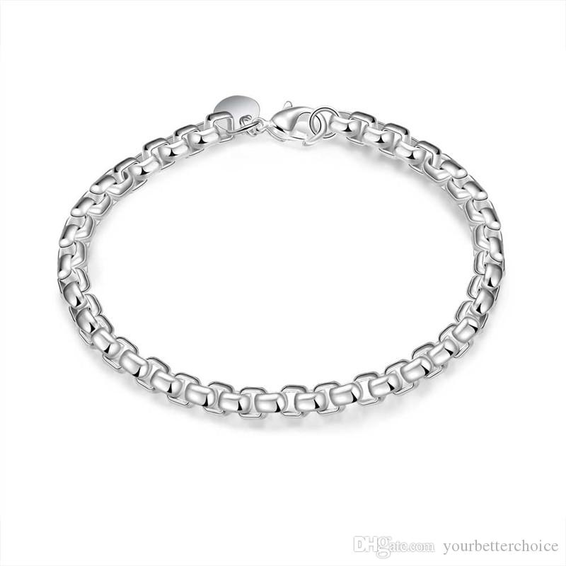 Silver plated link chain bracelet example 1
