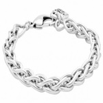 Silver plated link chain bracelet