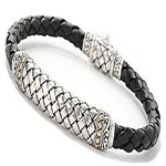 Silver toned woven wristbands