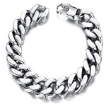 Steel interlock pattern bracelet